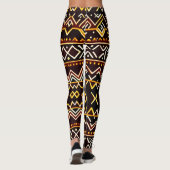 Afrikaanse stamrand geel isometrisch patroon leggings (Achterkant)