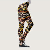 Afrikaanse stamrand geel isometrisch patroon leggings (Rechts)