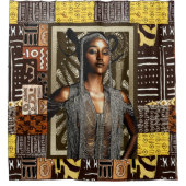 Afrikaanse stamschoonheid douchegordijn (Voorkant)