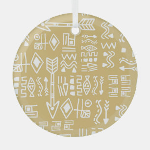 Afrikaanse stamstrepen: Boheems Egyptisch naadloos Glas Ornament