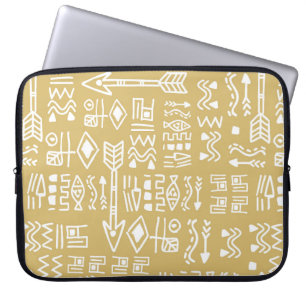 Afrikaanse stamstrepen: Boheems Egyptisch naadloos Laptop Sleeve