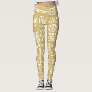 Afrikaanse stamstrepen: Boheems Egyptisch naadloos Leggings