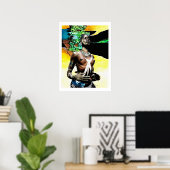 Afrikaanse stamvrouw in een stammenhuis poster (Thuiskantoor)