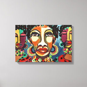 Afrikaanse stamvrouwen canvas afdruk
