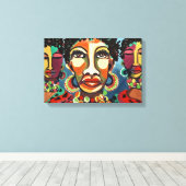 Afrikaanse stamvrouwen canvas afdruk (Insitu (Houten vloer))