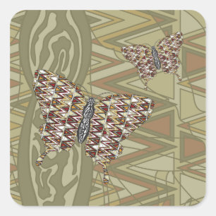 Afrikaanse stekker vierkante sticker