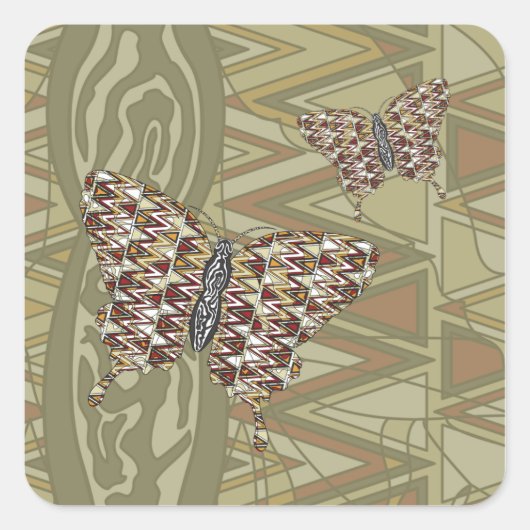 Afrikaanse stekker vierkante sticker (Voorkant)