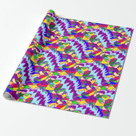 Afrikaanse stijl grote aboriginal kunst cadeaupapier (Uitgerold)