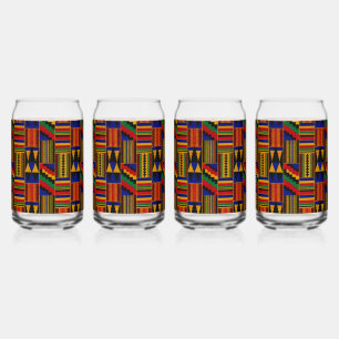 Afrikaanse stijl Kente stof patroon Blikvorm Glas