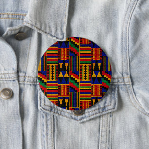 Afrikaanse stijl Kente stof Ronde Button 4,0 Cm