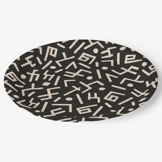 Afrikaanse stijlen patroon papieren bordje (Gekanteld)