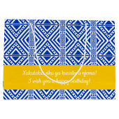 Afrikaanse stijlloos patroon. Blauwe kleur Groot Cadeauzakje (Achterkant)