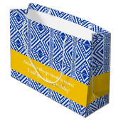 Afrikaanse stijlloos patroon. Blauwe kleur Groot Cadeauzakje (Achterkant Gekanteld)