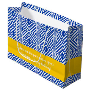 Afrikaanse stijlloos patroon. Blauwe kleur Groot Cadeauzakje