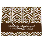 Afrikaanse stijlloos patroon. Bruine kleur Groot Cadeauzakje (Voorkant)