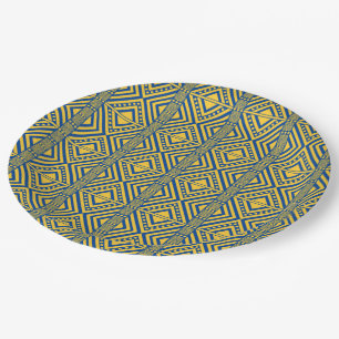 Afrikaanse stijlloos patroon. Geel kleurenpapier Papieren Bordje