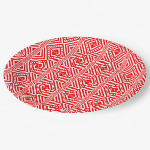 Afrikaanse stijlloos patroon. Rood kleurenpapier P Papieren Bordje