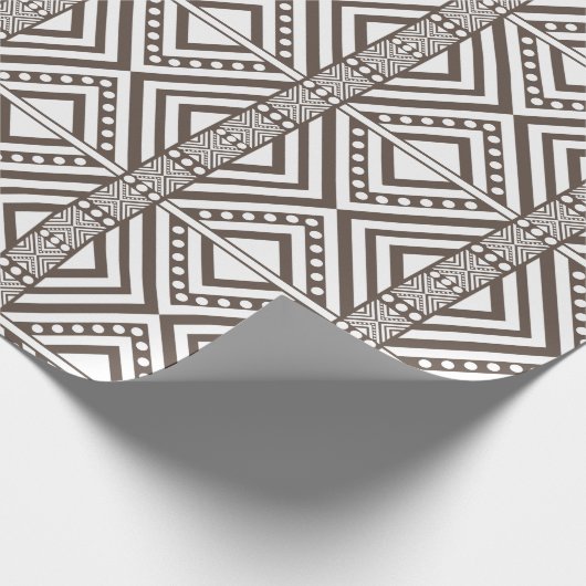 Afrikaanse stijlloos patroon. Witte kleur Cadeaupapier (Hoek)