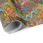 Afrikaanse stof: wilde dieren lappendeken. cadeaupapier (Rol Hoek)