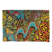 Afrikaanse stof: wilde dieren lappendeken. kussensloop (Voorkant)