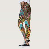 Afrikaanse stof: wilde dieren lappendeken. leggings (Links)