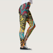 Afrikaanse stof: wilde dieren lappendeken. leggings (Rechts)
