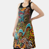 Afrikaanse stof: wilde dieren lappendeken. schort (Insitu)