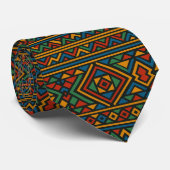 Afrikaanse stropdas, Kleurrijk geometrisch Stropdas (Opgerold)