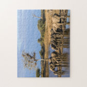 Afrikaanse Struik Elephant (Loxodonta Afriana) Her Legpuzzel (Verticaal)