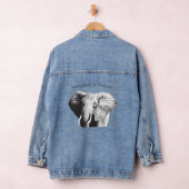 Afrikaanse Struik Elephant Tekening Denim Jacket (Hangar)