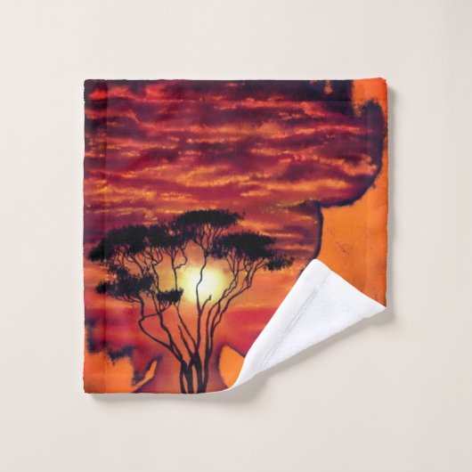 Afrikaanse Sunset Night Desire Fantasy Badhanddoek Bad Handdoek (Wasdoekje)