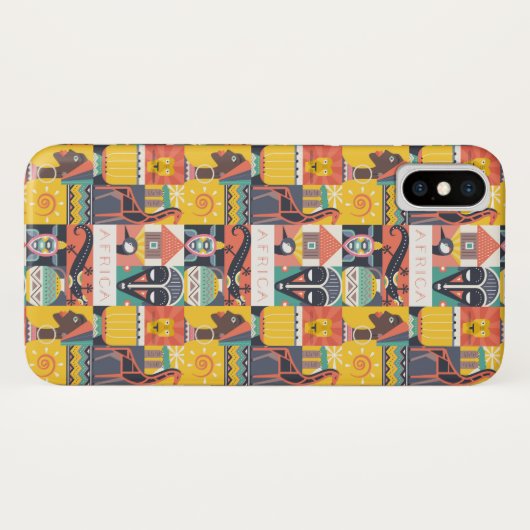 Afrikaanse Symbolische Kunstcollage Case-Mate iPhone Case (Achterkant (horizontaal))