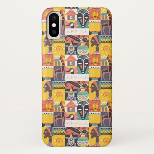 Afrikaanse Symbolische Kunstcollage Case-Mate iPhone Case (Achterkant)
