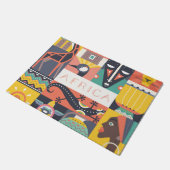 Afrikaanse Symbolische Kunstcollage Deurmat (Schuin)