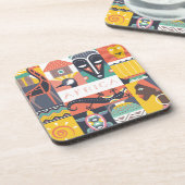 Afrikaanse Symbolische Kunstcollage Drankjes Onderzetter (Linkerzijde)