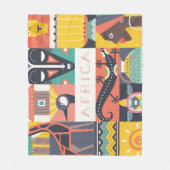 Afrikaanse Symbolische Kunstcollage Fleece Deken (Voorkant)