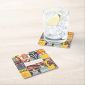 Afrikaanse Symbolische Kunstcollage Kartonnen Onderzetters (Insitu)