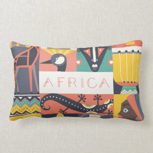 Afrikaanse Symbolische Kunstcollage Kussen
