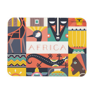 Afrikaanse Symbolische Kunstcollage Magneet