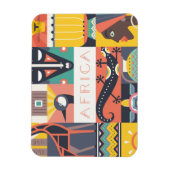 Afrikaanse Symbolische Kunstcollage Magneet (Verticaal)