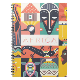 Afrikaanse Symbolische Kunstcollage Notitieboek