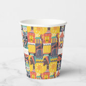 Afrikaanse Symbolische Kunstcollage Papieren Bekers (Rechts)