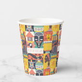 Afrikaanse Symbolische Kunstcollage Papieren Bekers (Voorkant)