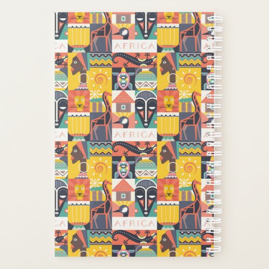 Afrikaanse Symbolische Kunstcollage Planner (Achterkant)