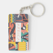 Afrikaanse Symbolische Kunstcollage Sleutelhanger (achterkant)