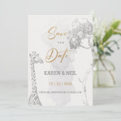 Afrikaanse Thema Uitnodiging Opslaan Datum Ontwerp (Staand voorkant)