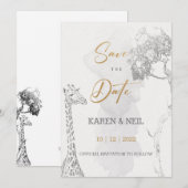 Afrikaanse Thema Uitnodiging Sla De Datum Op Ontwe (Voorkant / Achterkant)