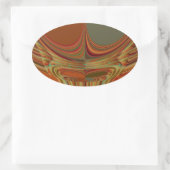 Afrikaanse Traditionele Aarde Hedendaagse Kunst Pr Ovale Sticker (Tas)