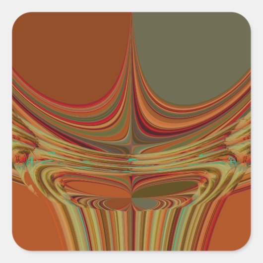 Afrikaanse Traditionele Aarde Hedendaagse Kunst Pr Vierkante Sticker (Voorkant)