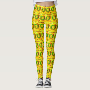 Afrikaanse traditionele gouden roodroze roodkunst leggings